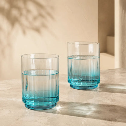 Morveniq Gradient Ribbed Drinking Glasses