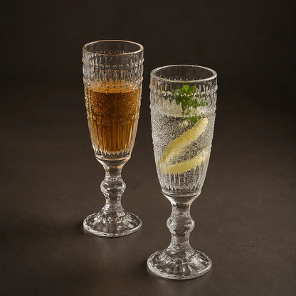 Morveniq Vintage Crystal Champagne Glasses