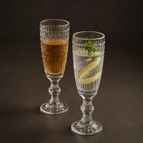 Morveniq Vintage Crystal Champagne Glasses