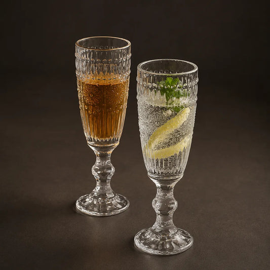 Morveniq Vintage Crystal Champagne Glasses