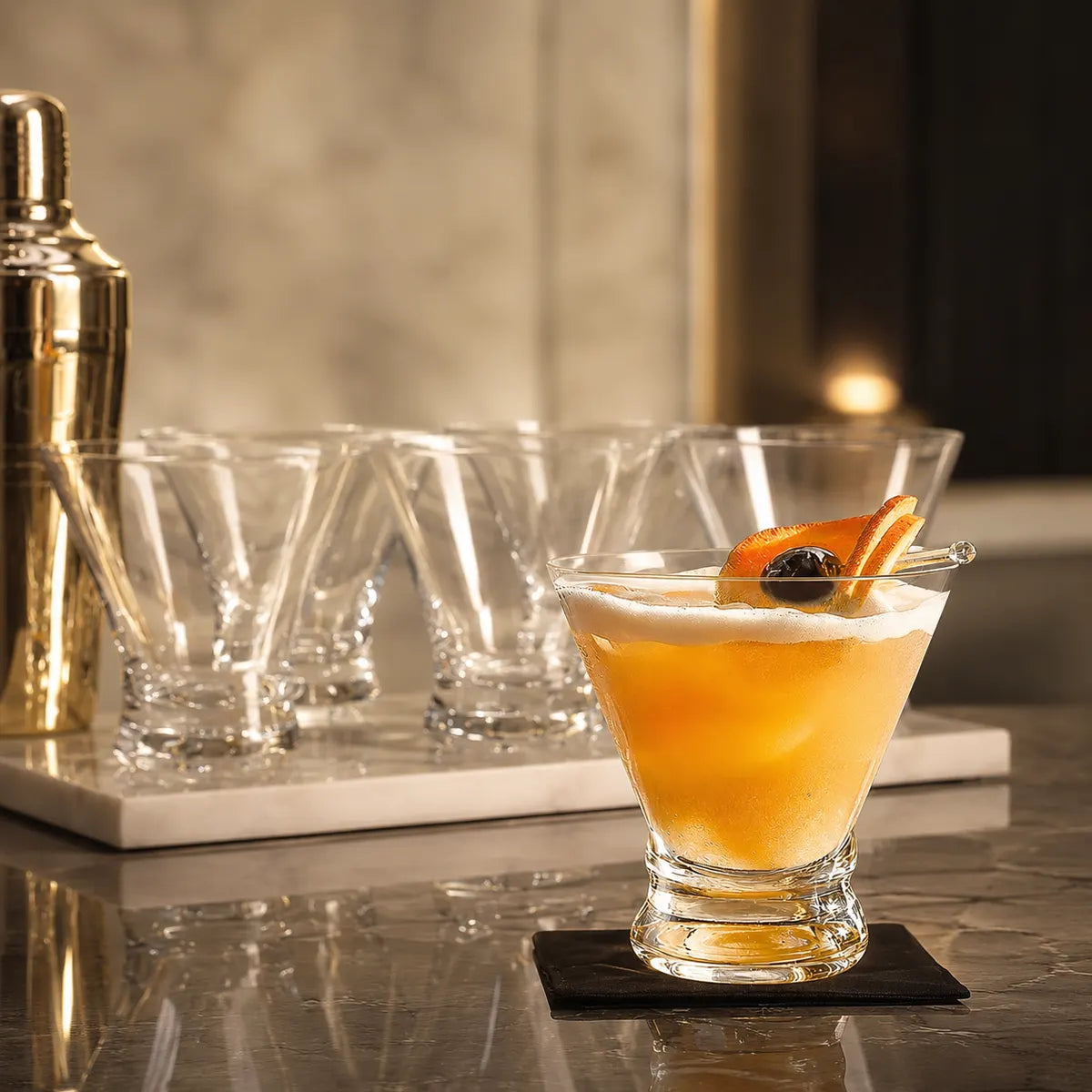 Morveniq 4-Pack Martini Cocktail Glasses