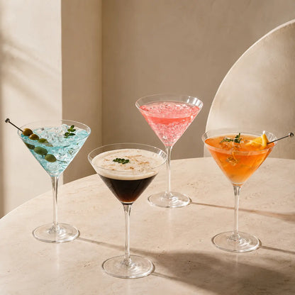 Morveniq Handblown Crystal Martini Set