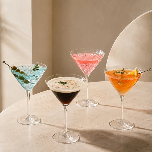 Morveniq Handblown Crystal Martini Set