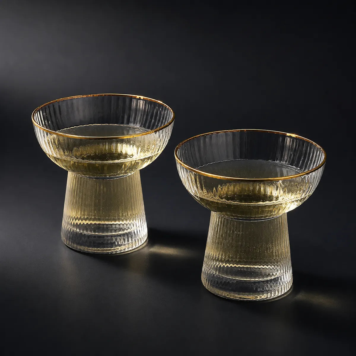 Morveniq Gold-Rim Stemless Margarita Glasses