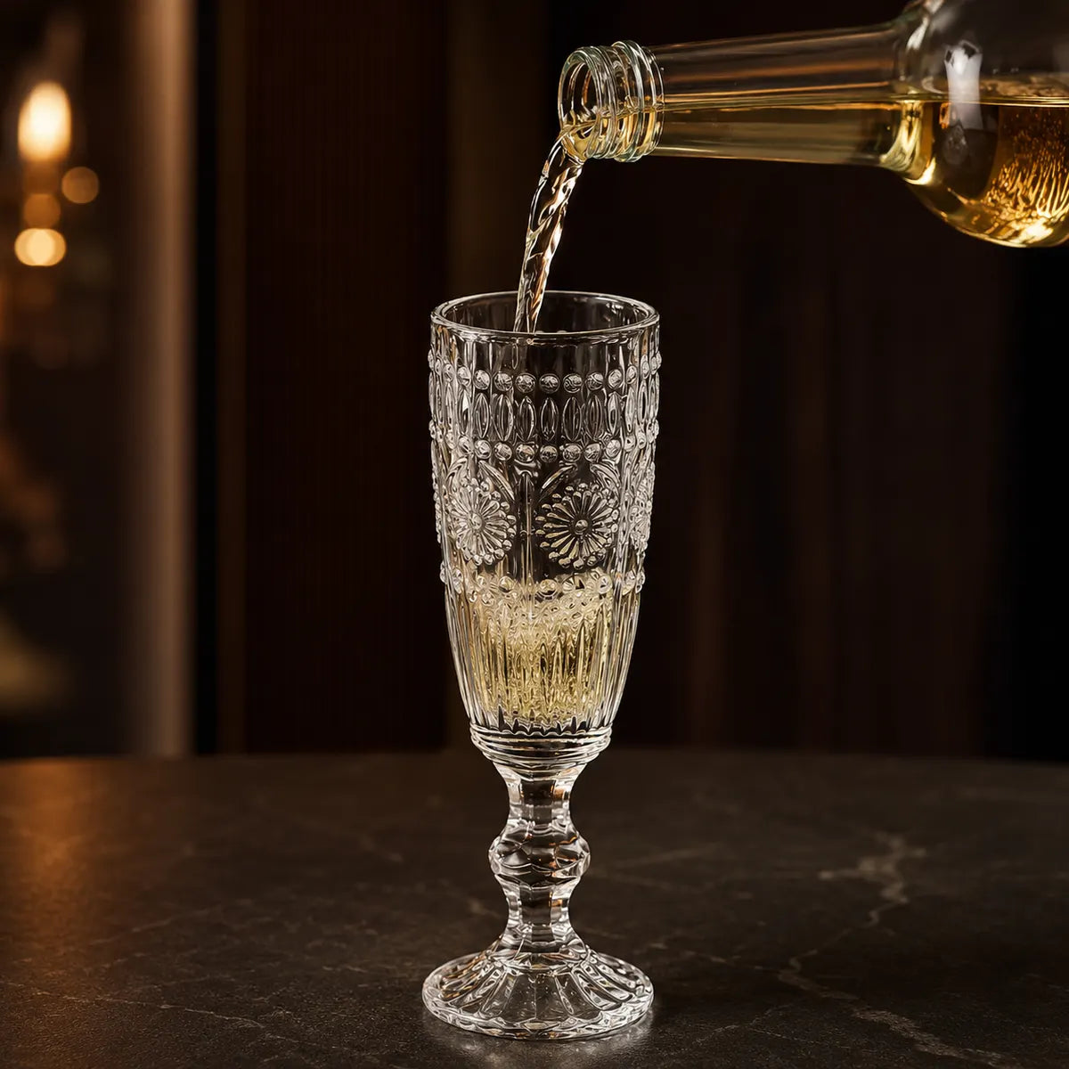 Morveniq Vintage Crystal Champagne Glasses